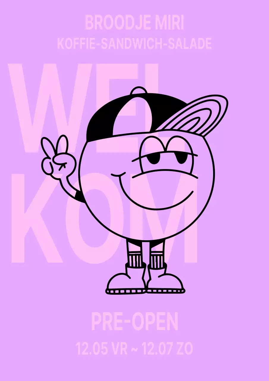 Café poster in mauve