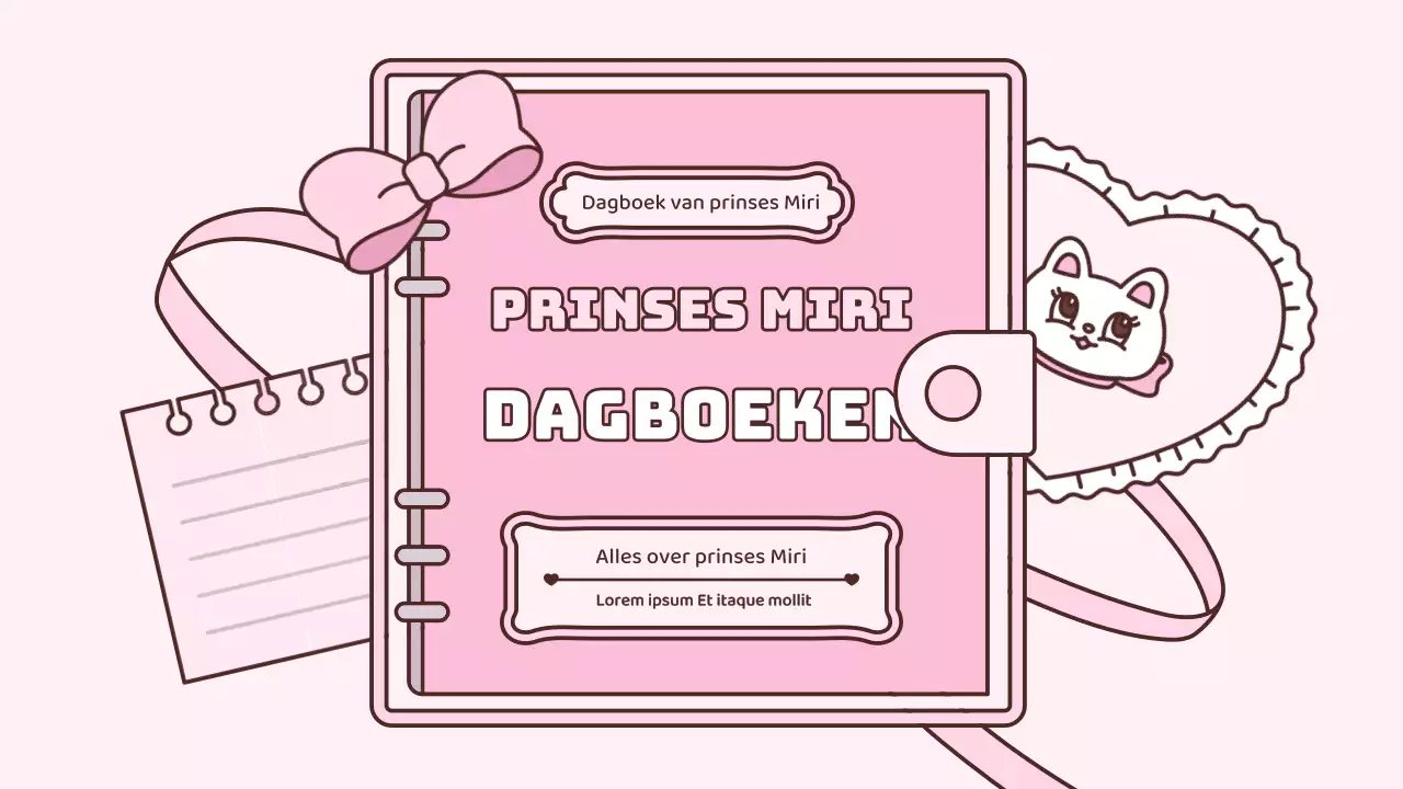 Schattige agenda concept presentatieset in roze