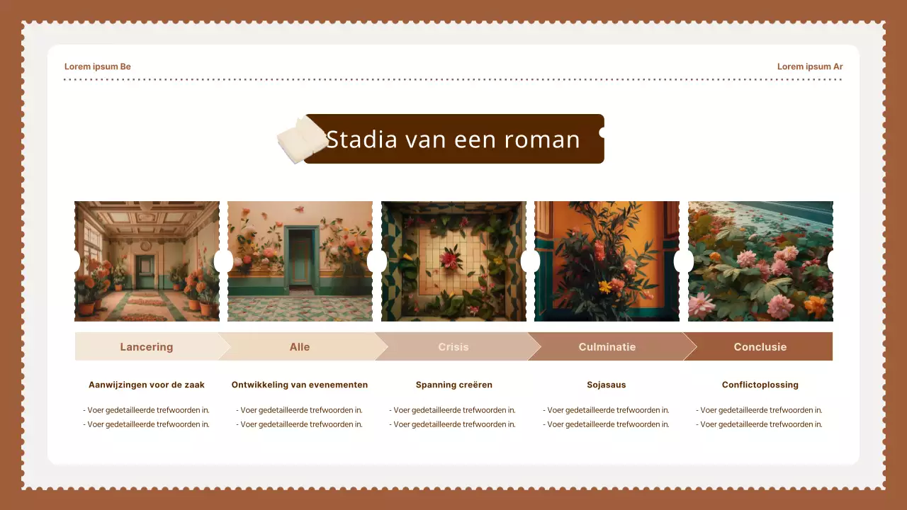 Bruine Vintage Eenvoudige Stempels Nationale Taal Leermiddelen