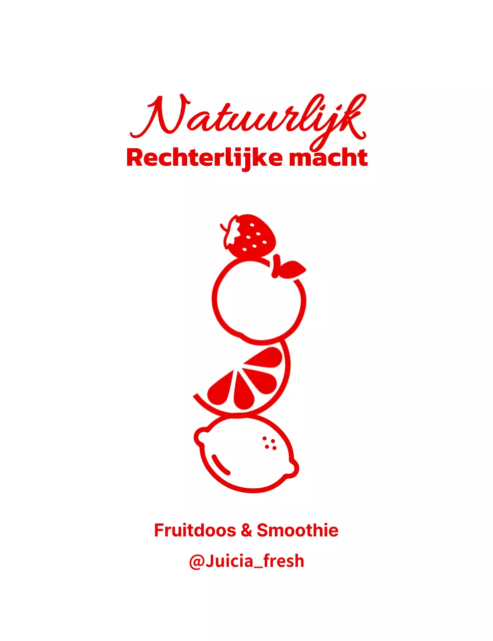 Een smoothiewinkel met schattige illustraties van vers fruit in rood