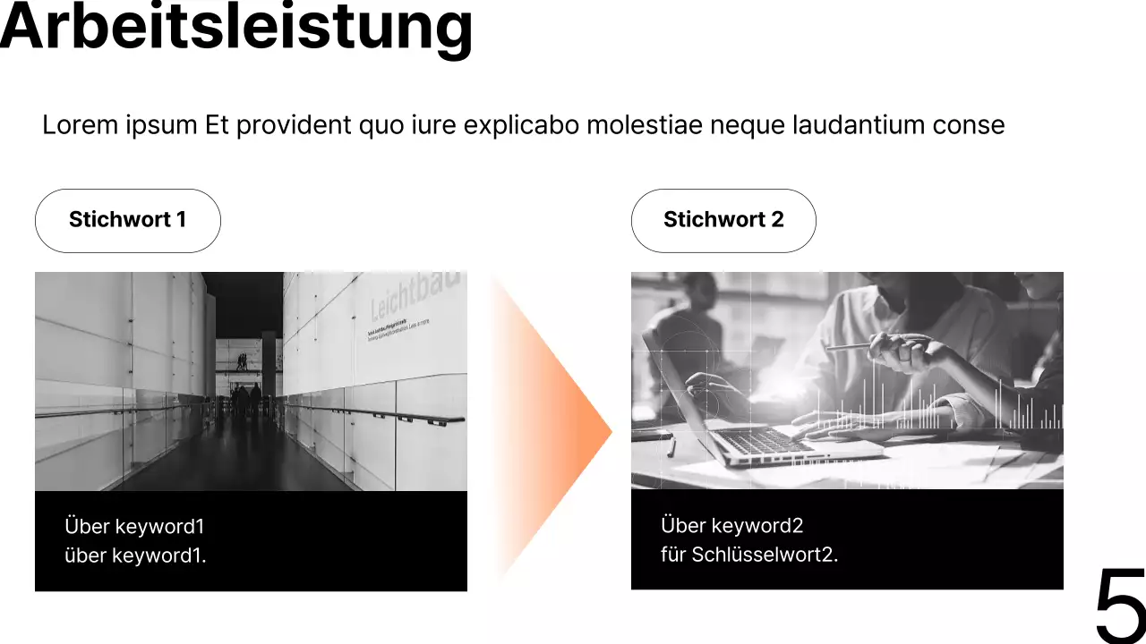  Minimalistischer Geschäftsbericht in Orange und Schwarz