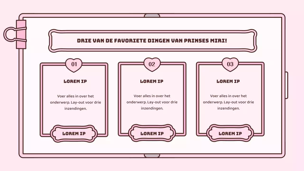 Schattige agenda concept presentatieset in roze