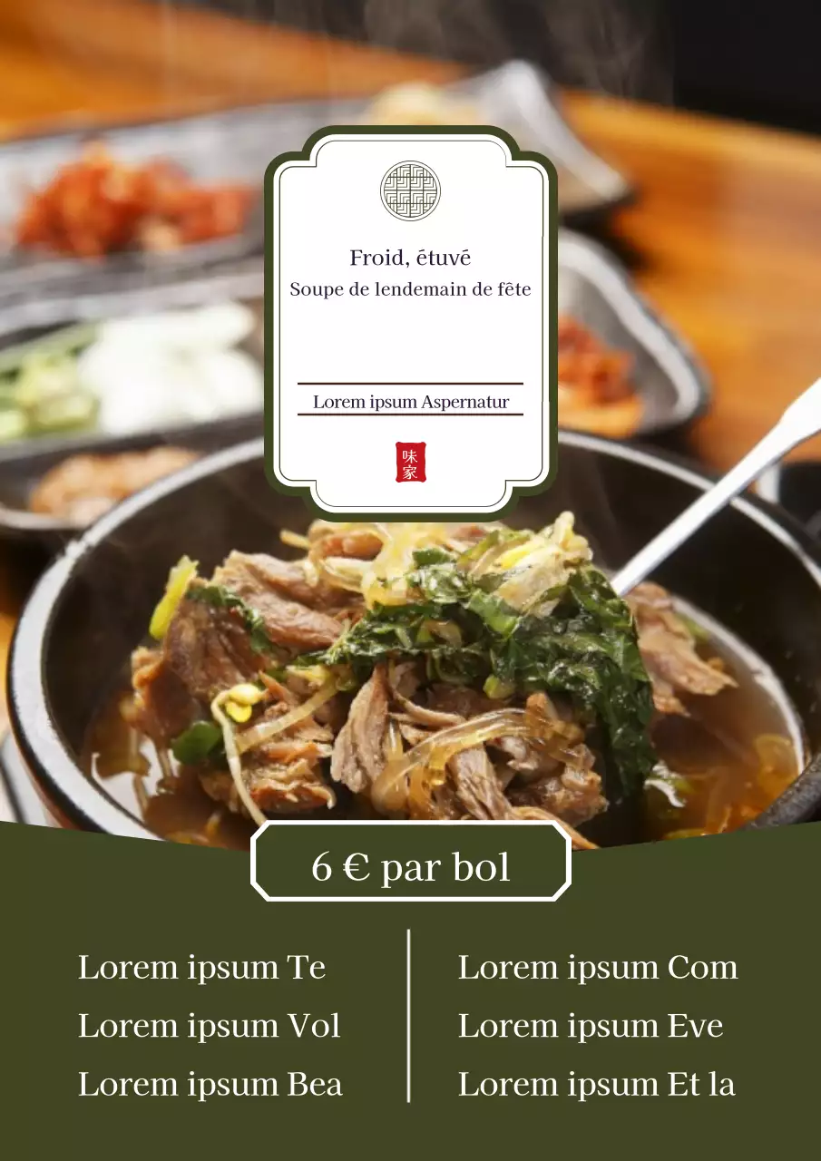 Panneau de menu d'un magasin de ramen avec des images de ramen rouge et blanc