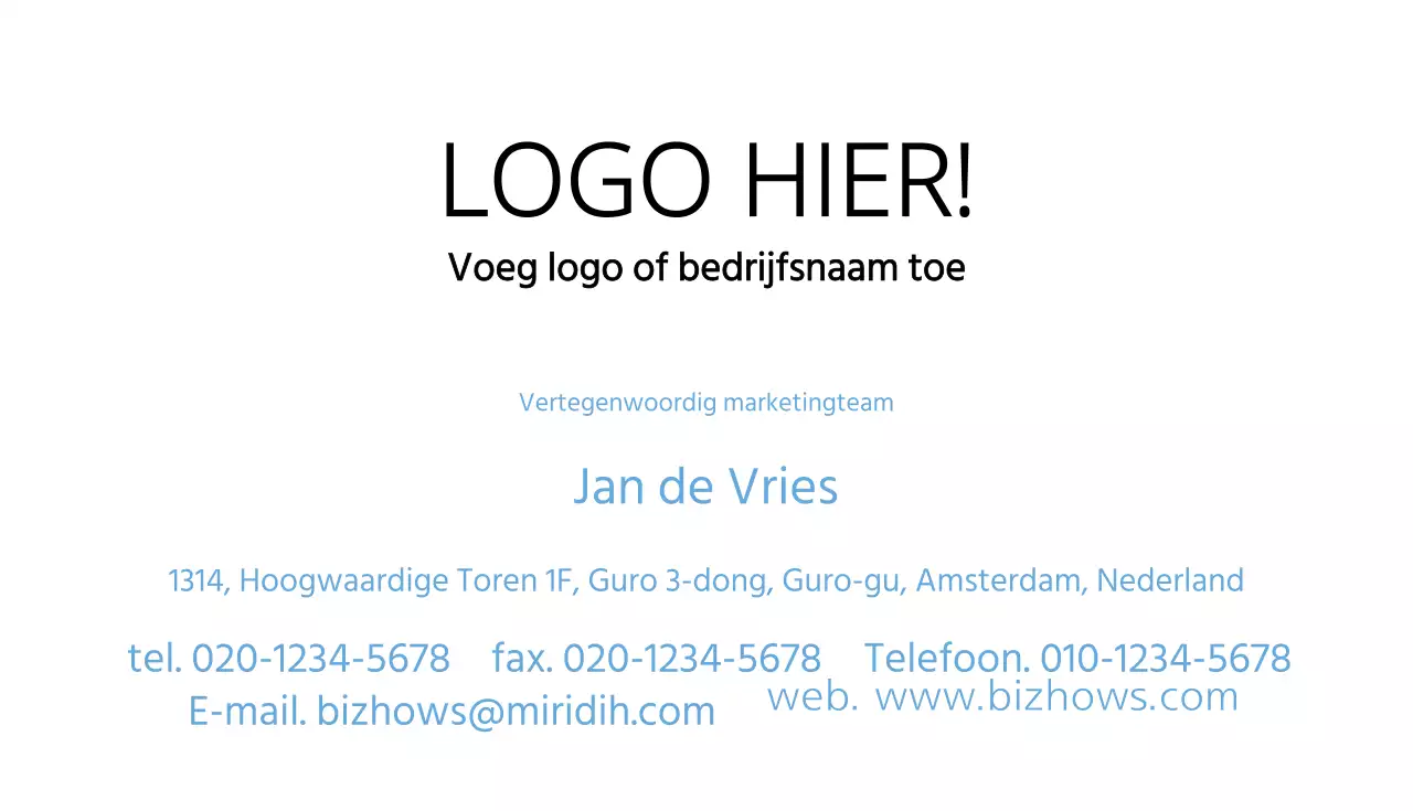 Eenvoudig visitekaartje