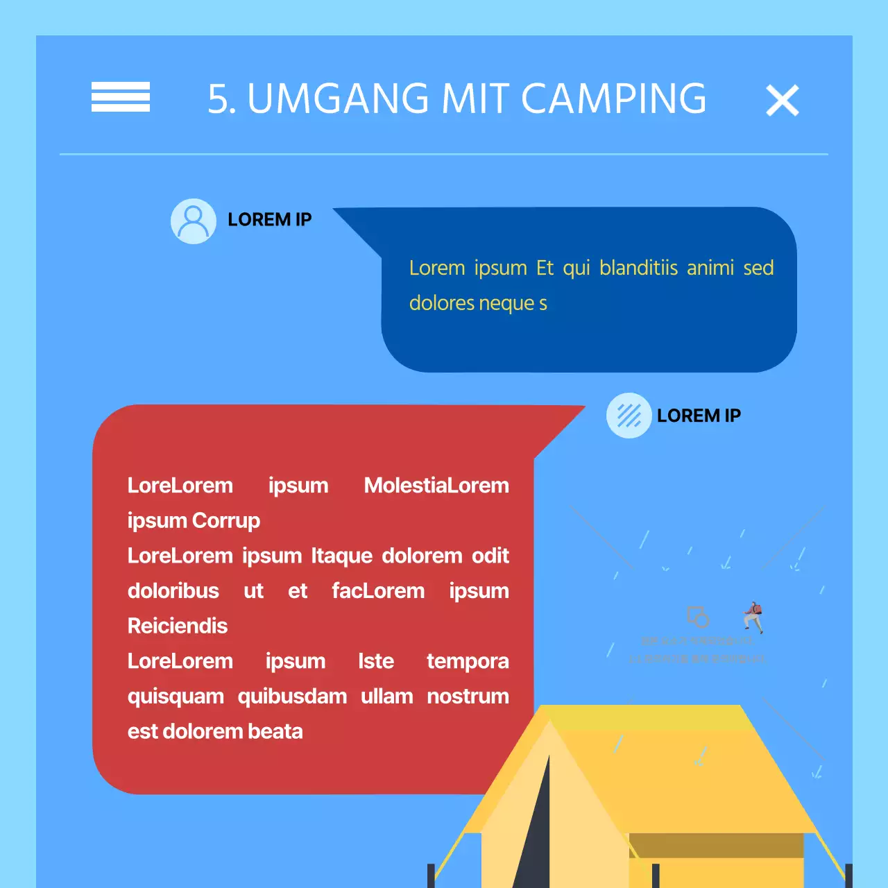 Trendiges rotes und blaues Katastrophenalarm-Textkonzept Starkregen-Warninformationen