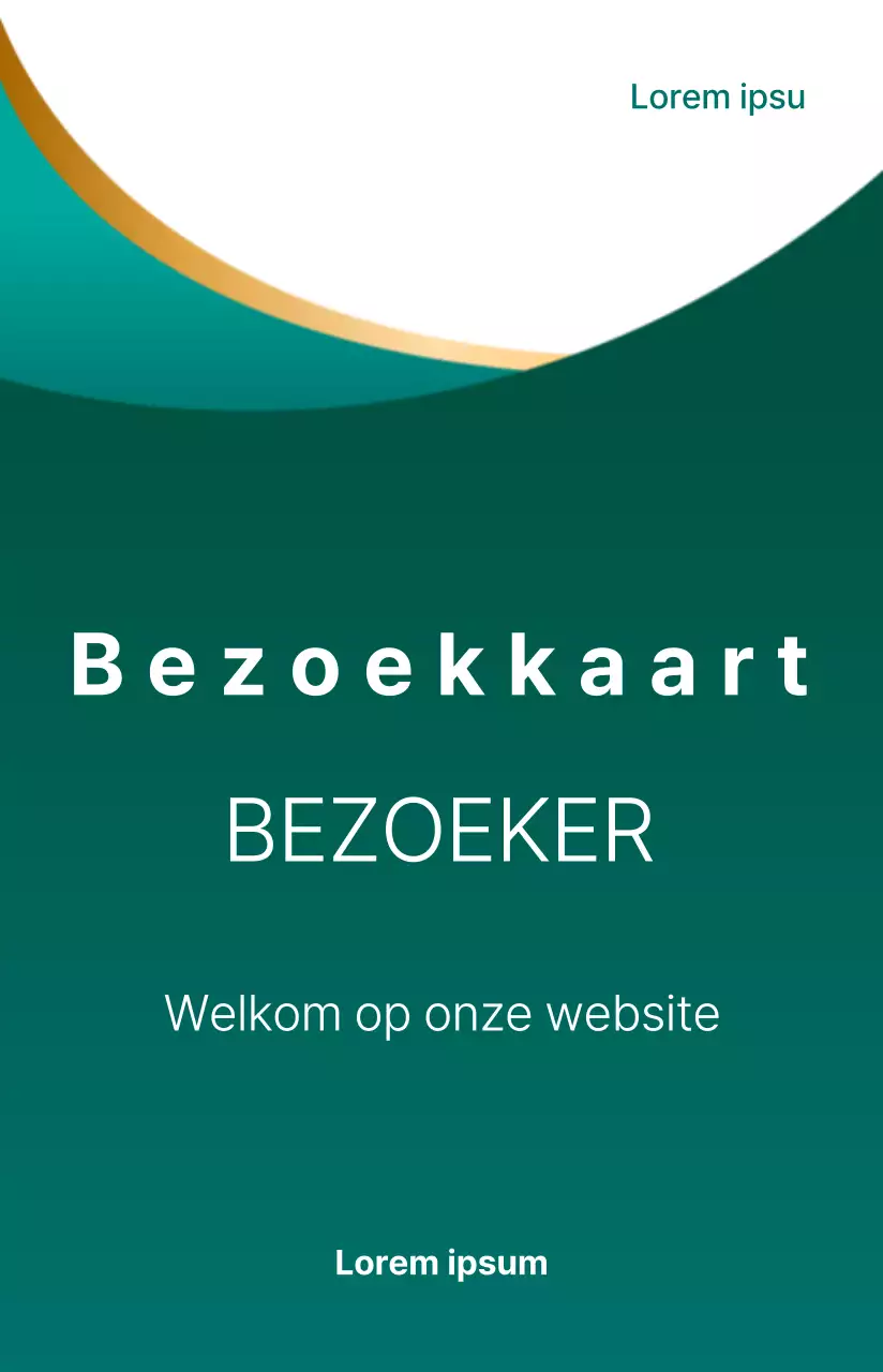 Luxe bezoekerskaart met groen en goudverloop