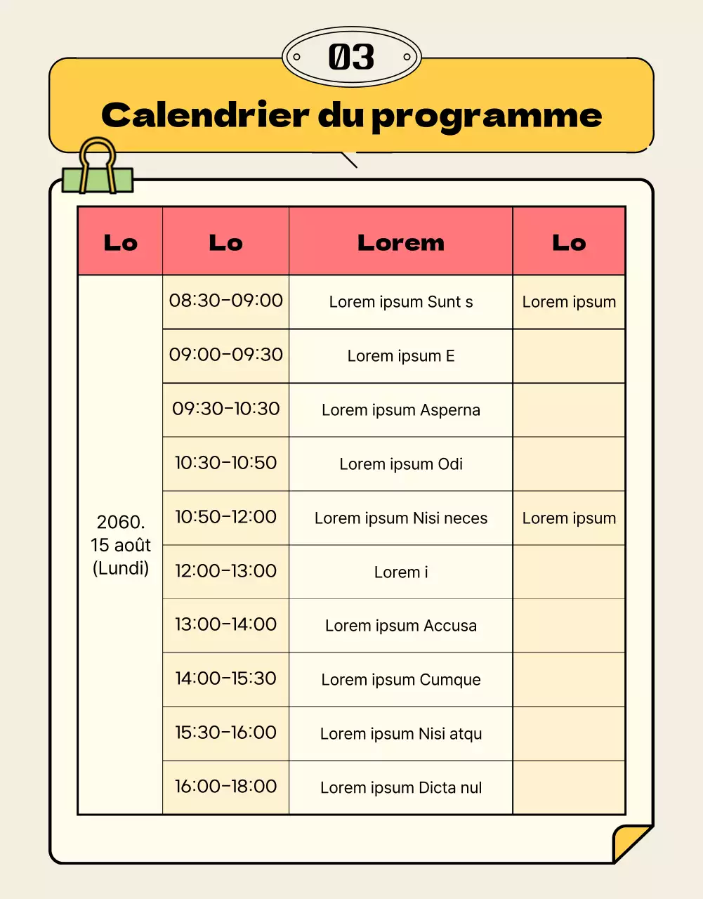 Mise en page fractionnée jaune et rose Guide de participation aux visites culturelles locales