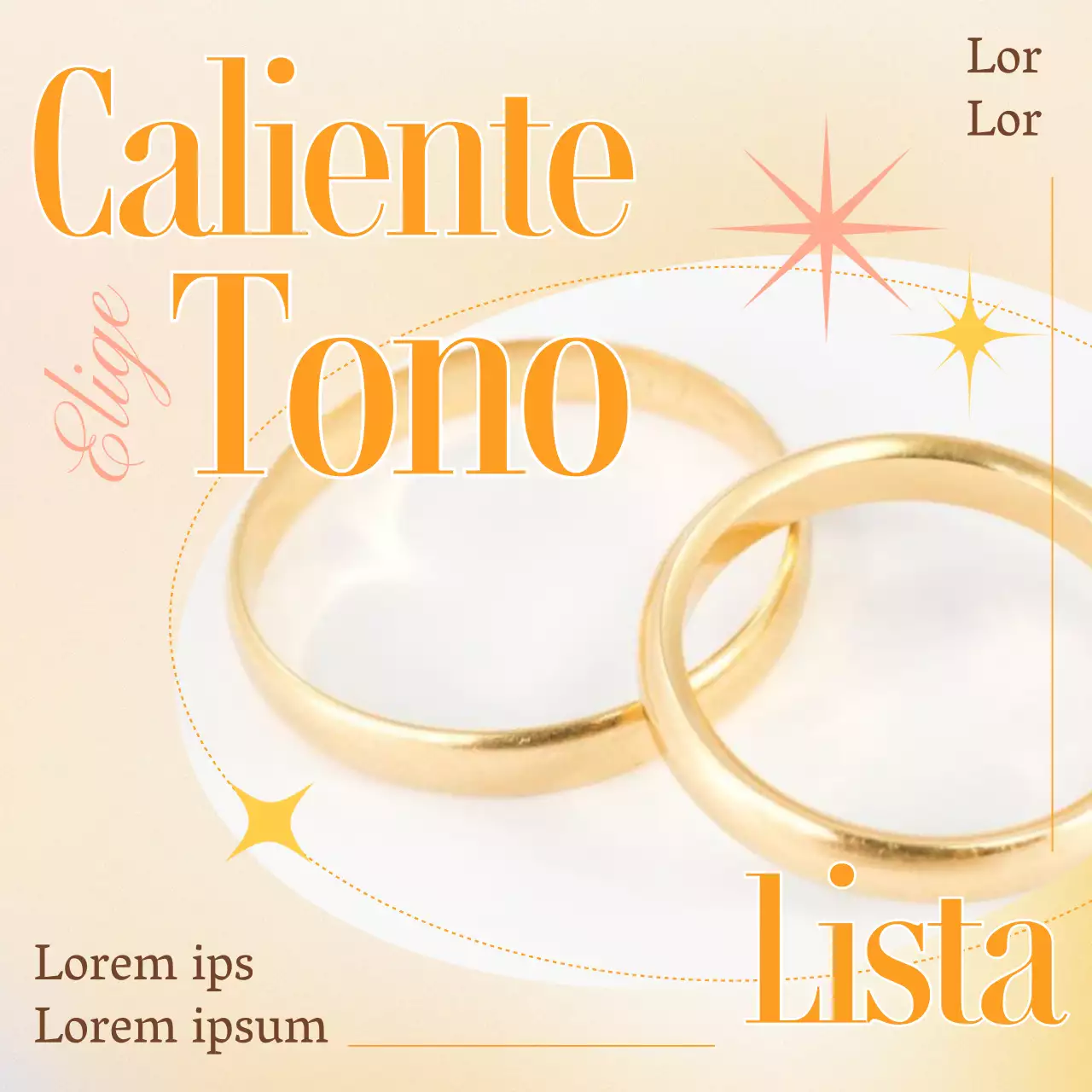 Los accesorios dorados quedan preciosos sobre un fondo naranja