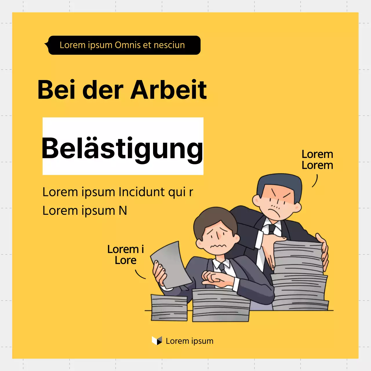 Gelber und weißer minimalistischer Ratgeber zum Arbeitsrecht