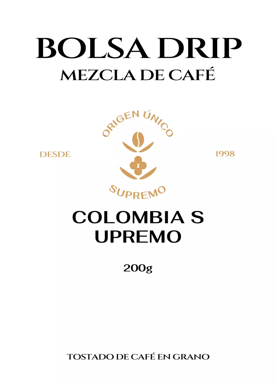 Bolsa con logotipo de café en beige