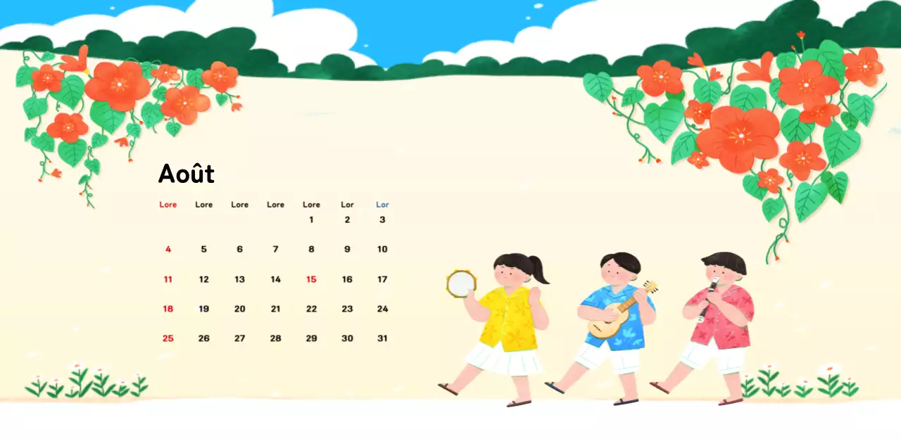 Un calendrier du Nouvel An chaleureux et illustré