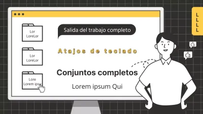 Atajo ilustrado en el lugar de trabajo en una miniatura amarilla tinta de YouTube