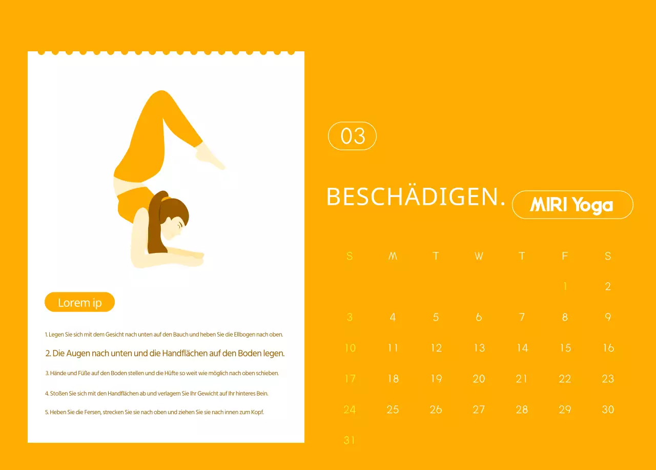 Orangefarbene Kalender zum Verschenken bei der Werbung für Ihr Yogastudio