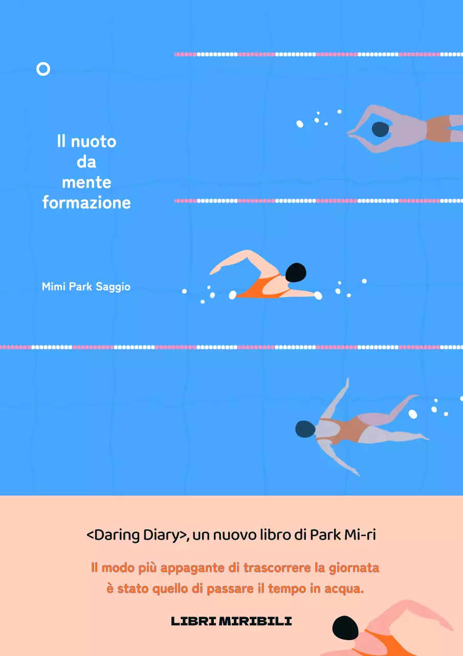 Saggio di nuoto estivo in blu e rosa