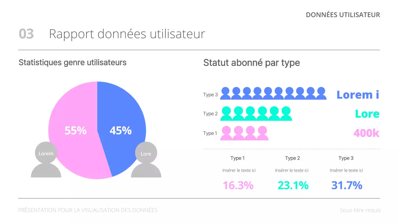 Rapports d'analyse de données minimalistes sur fond blanc