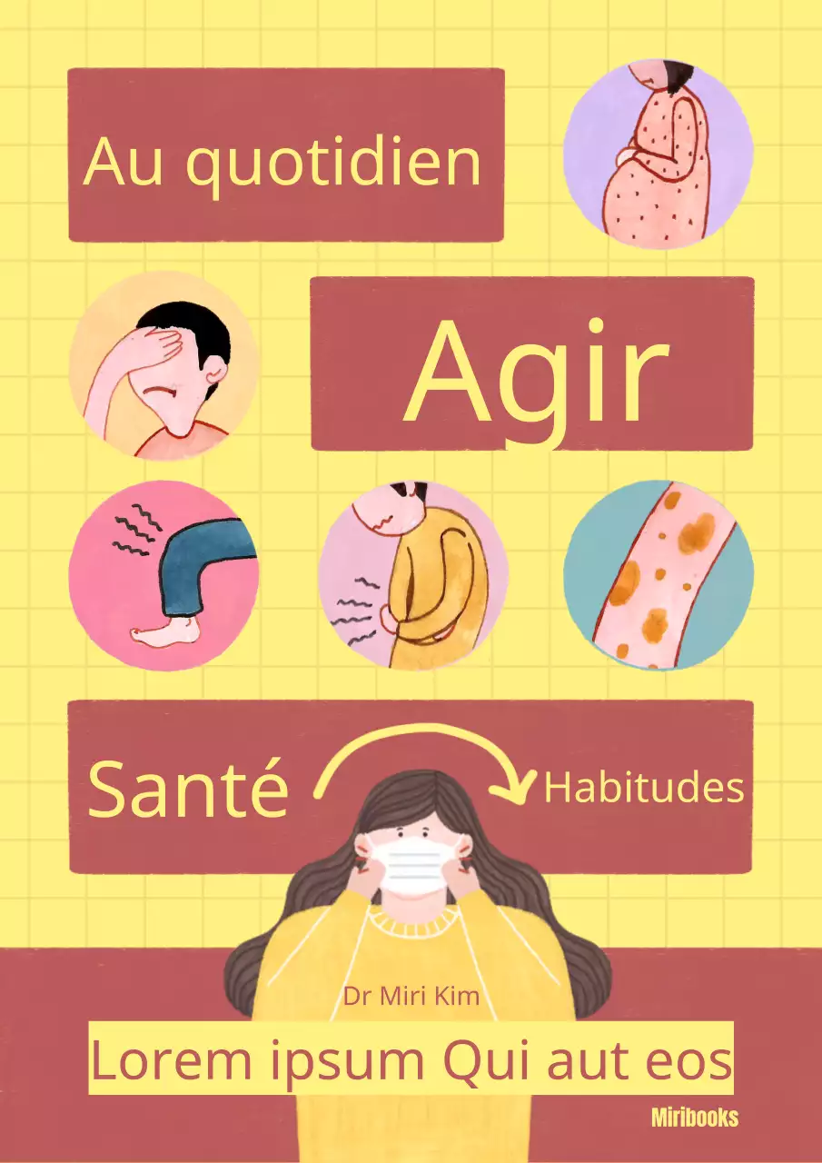 Illustration d'une maladie jaune et brune, concept d'habitudes de santé, introduction