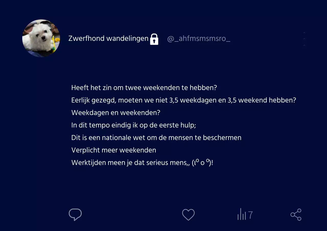 Grappige Twitter-opname met marineblauwe achtergrond