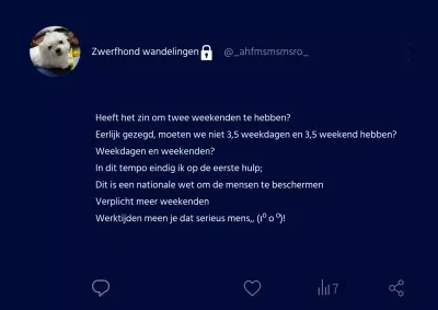 Grappige Twitter-opname met marineblauwe achtergrond