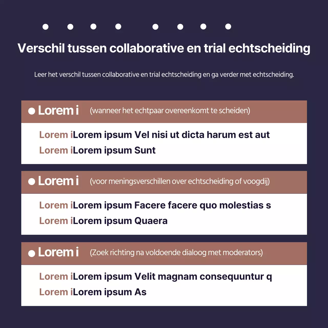 Eenvoudig juridisch advies in marineblauw en kastanjebruin en goud