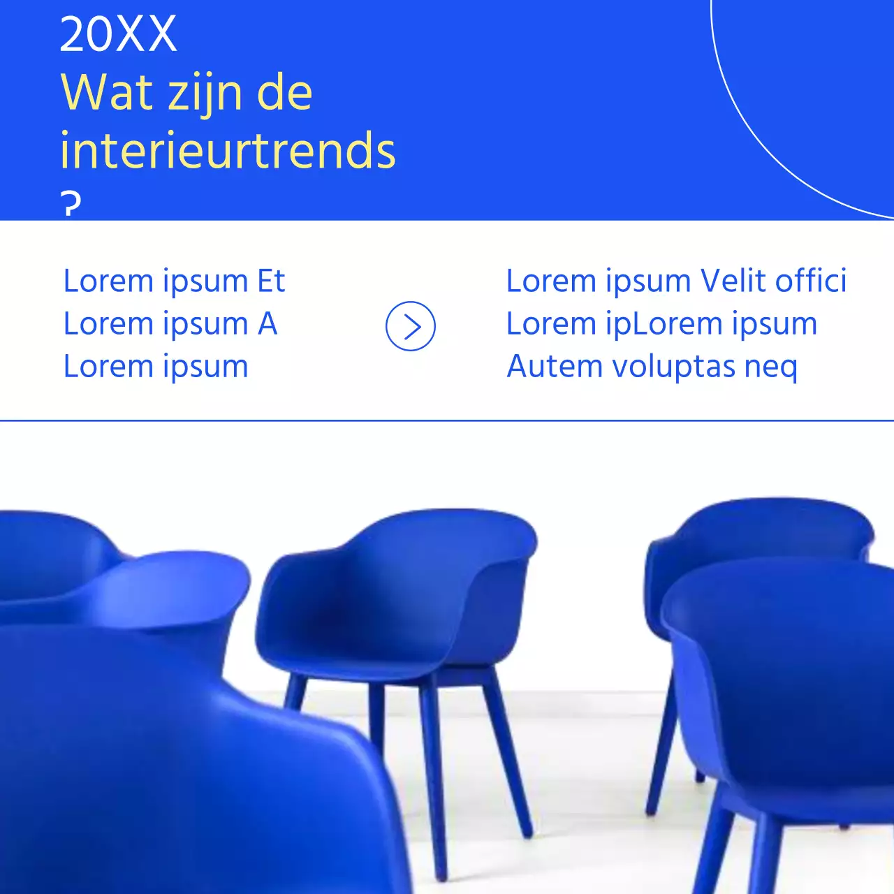 Maak kennis met de blauwe eenvoudige interieurtrend