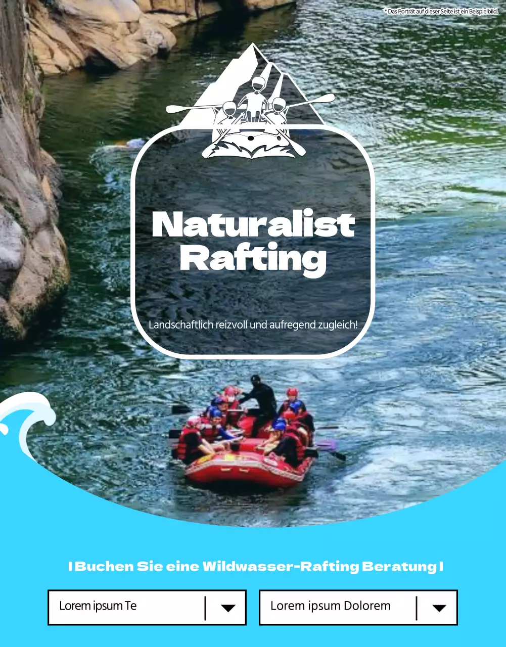 Kühles, sauberes Rafting in Hellblau und Weiß