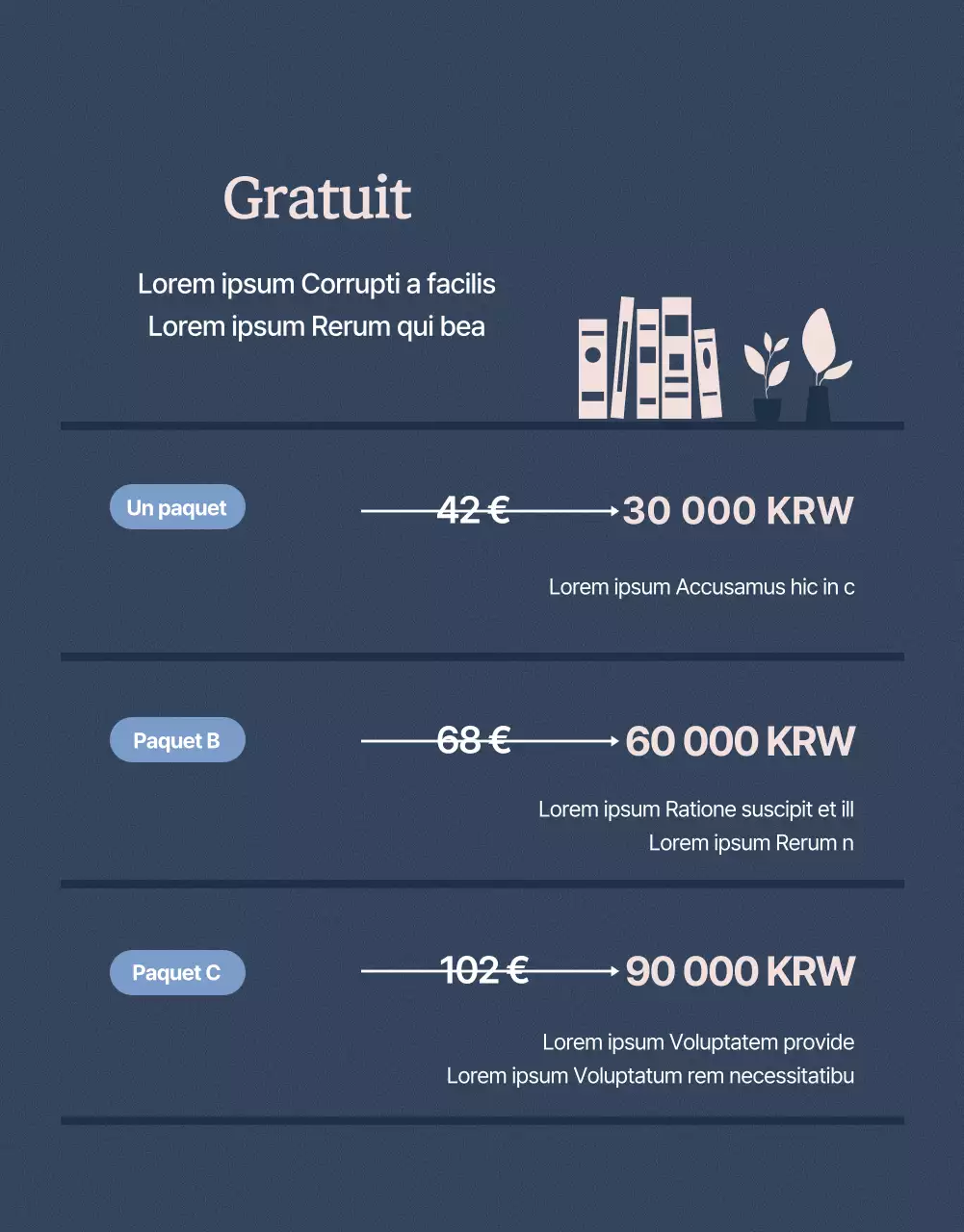 Vente d'ebooks en bleu et rose