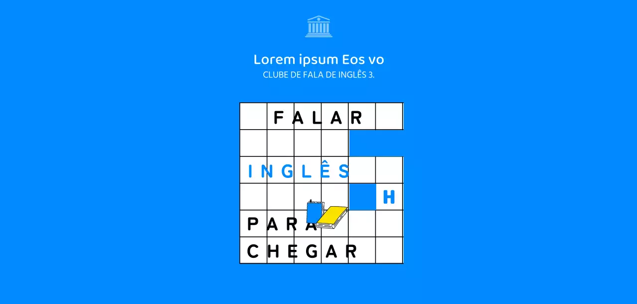 Promova o seu clube inglês com um fundo azul e uma ilustração de linhas