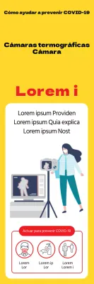 Instrucciones amarillas de fácil lectura para medir la temperatura