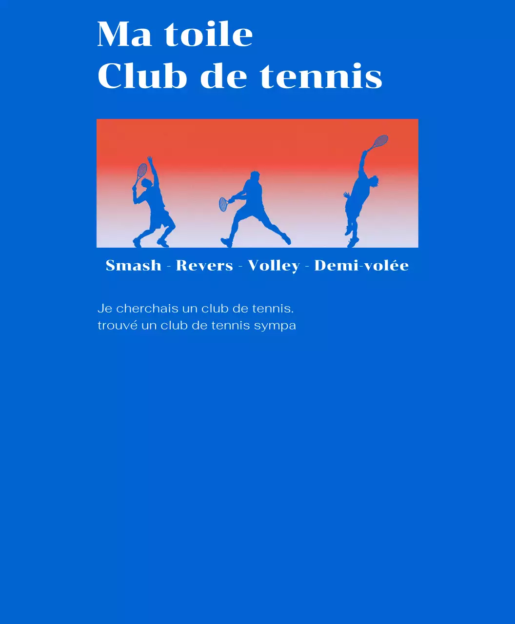 Clubs de tennis avec dégradés et concepts de mouvements de tennis