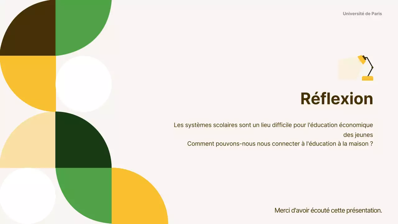 Matériel simple d'éducation économique des jeunes, jaune et brun