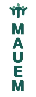 Entwerfen Sie ein Firmenlogo mit einer dunkelgrünen Person, die Hände hält.