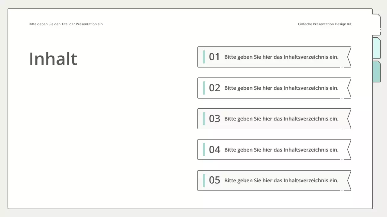 Saubere und einfache Präsentationsmappe in Gelb
