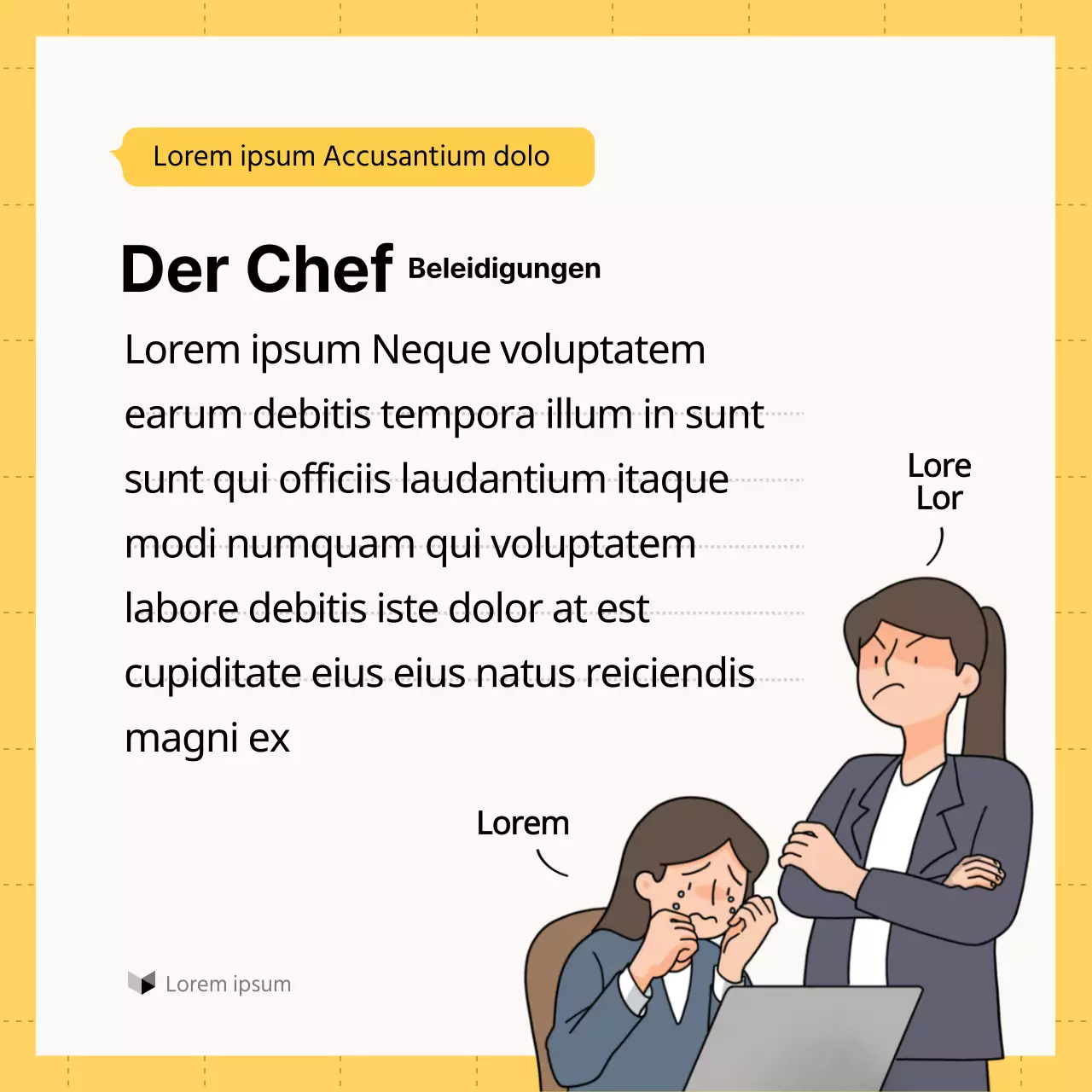 Gelber und weißer minimalistischer Ratgeber zum Arbeitsrecht