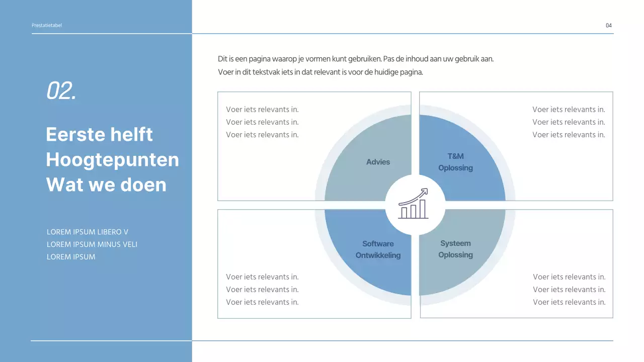 Grijs en blauw bedrijfsresultaat H1 aankondigingen