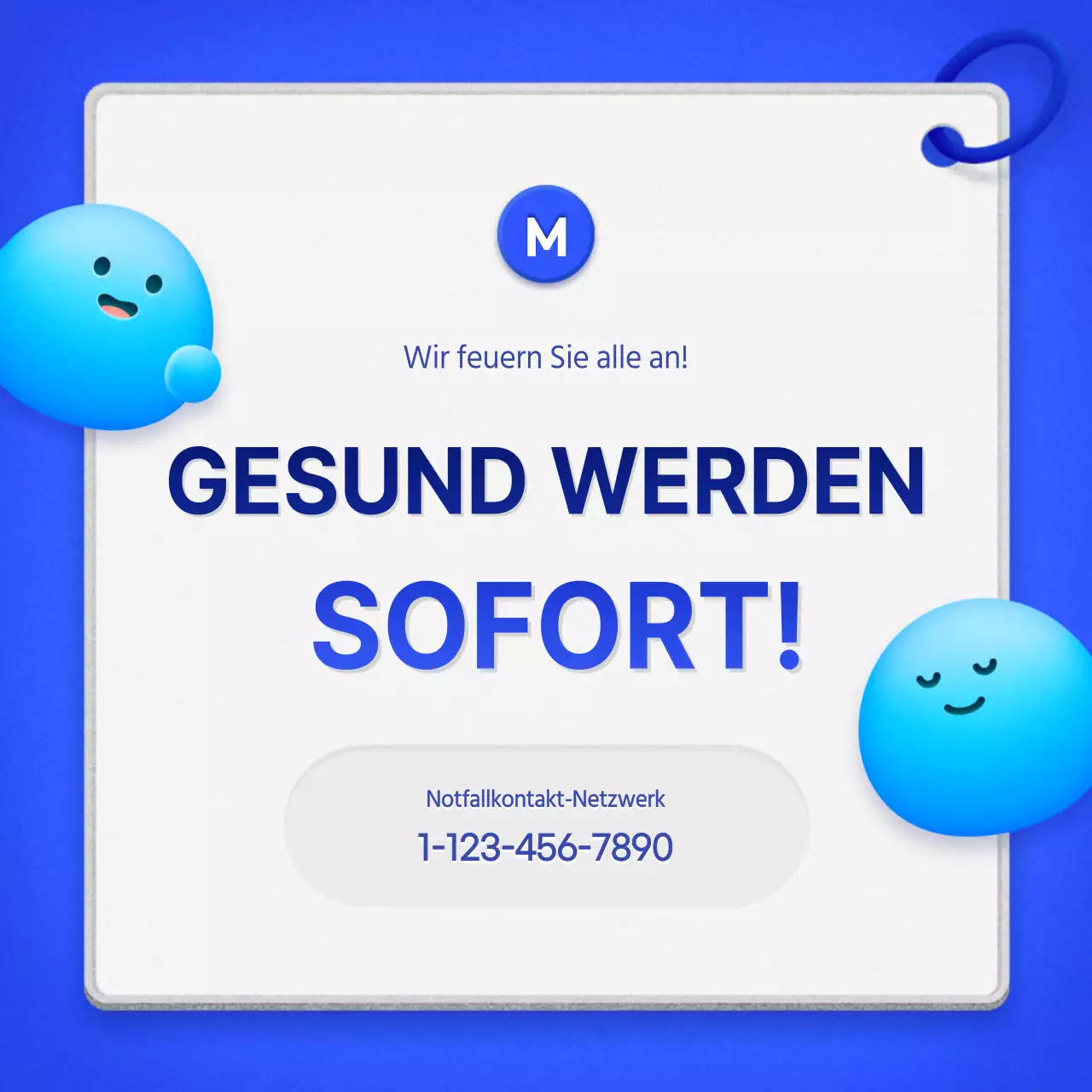 Ein übersichtlicher Leitfaden für die häusliche Pflege mit einem blauen Stichwortkartenkonzept