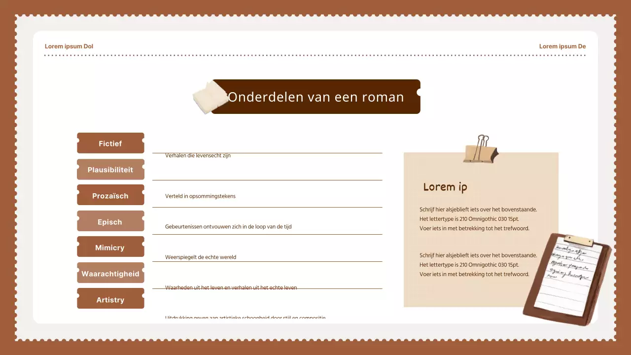 Bruine Vintage Eenvoudige Stempels Nationale Taal Leermiddelen