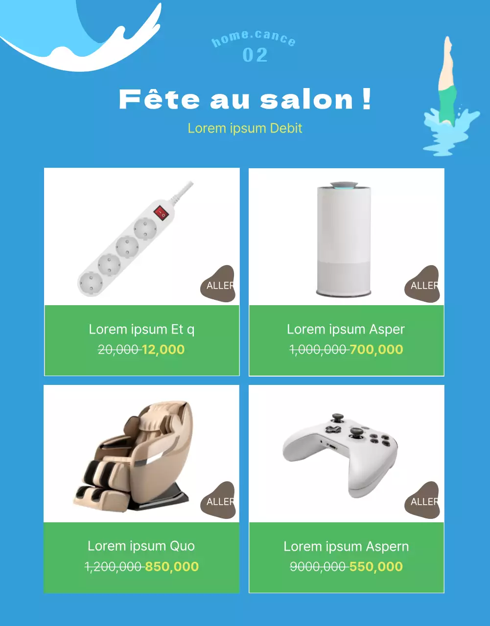 Un événement estival coloré avec une touche de bleu ciel