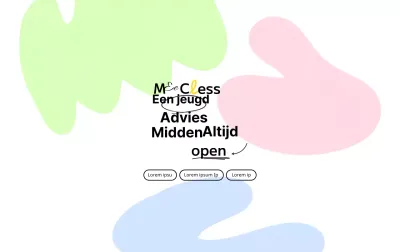 Een adviesklas op de campus met een kleurrijk typografisch concept