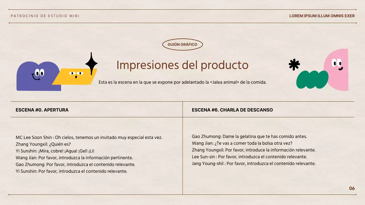 La propuesta del talento web Hyun Chan con fondo de papel y coloridas formas geométricas