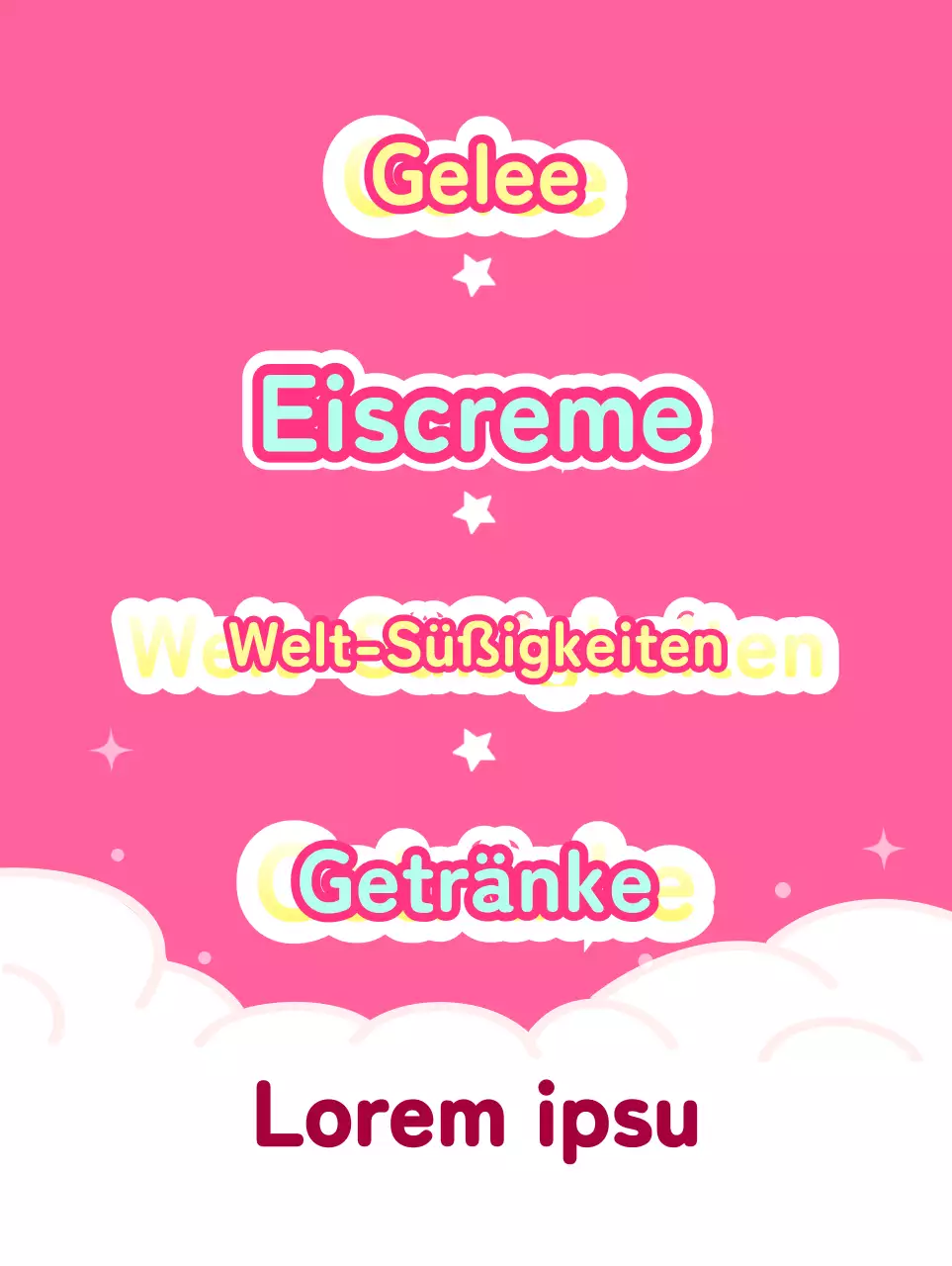 Eine rosa und hellblaue Eisdiele