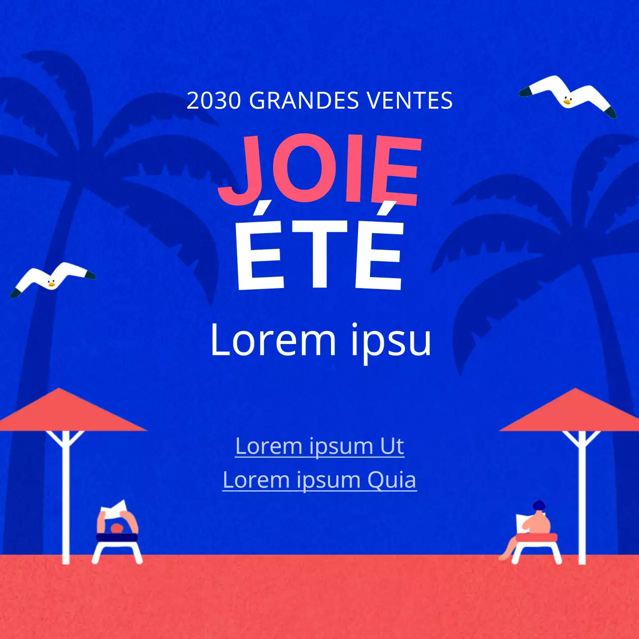 Promouvoir une jolie vente d'été en bleu et rose