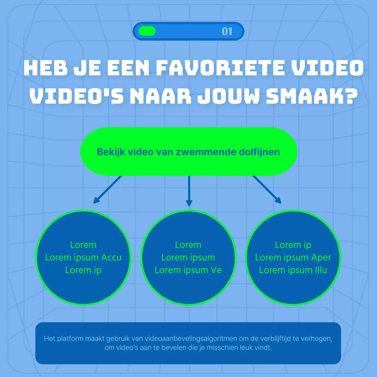 Algoritmisch aanbevelingsthema met blauwe achtergrond en verbindingslijnen