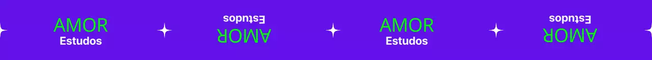 Mercadoria com ilustrações brilhantes e texto em roxo e menta.