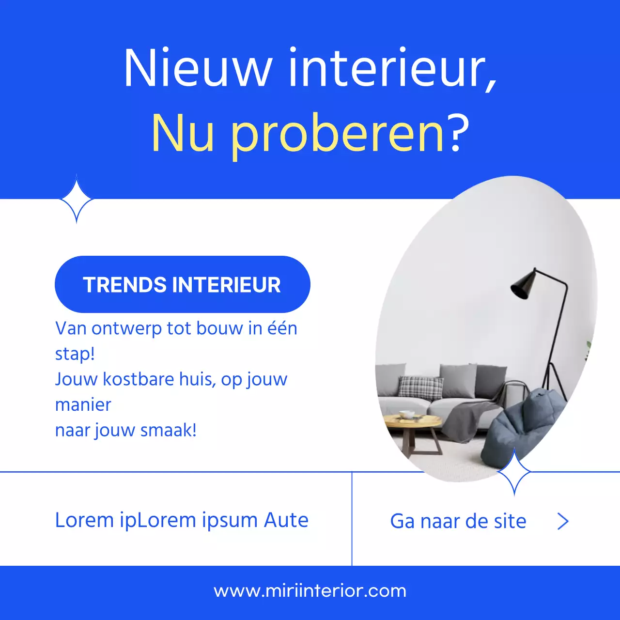 Maak kennis met de blauwe eenvoudige interieurtrend