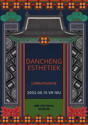 Gids voor de weergave van het traditionele marineblauwe en rode tanchengpatroon