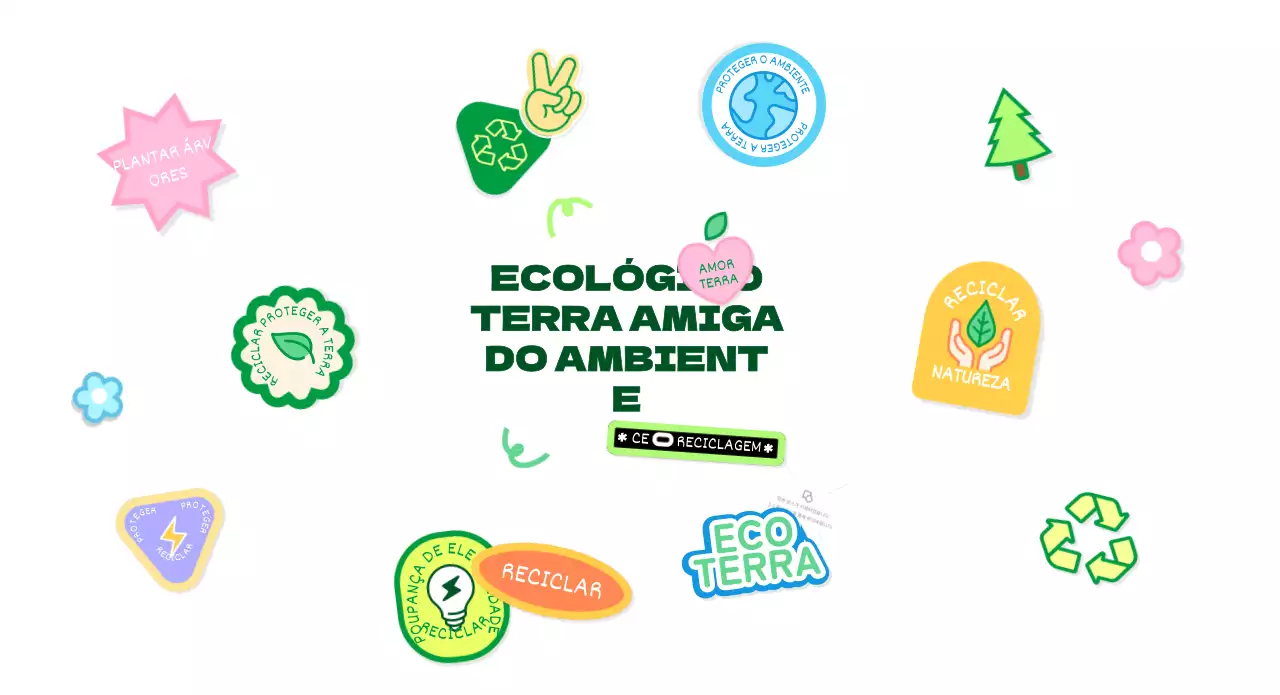 Conceito de autocolante para uma campanha ecológica em verde