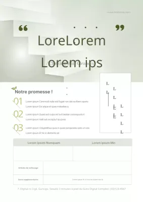 Faites la promotion de votre nettoyeur d'escaliers avec une photo d'un escalier vert.