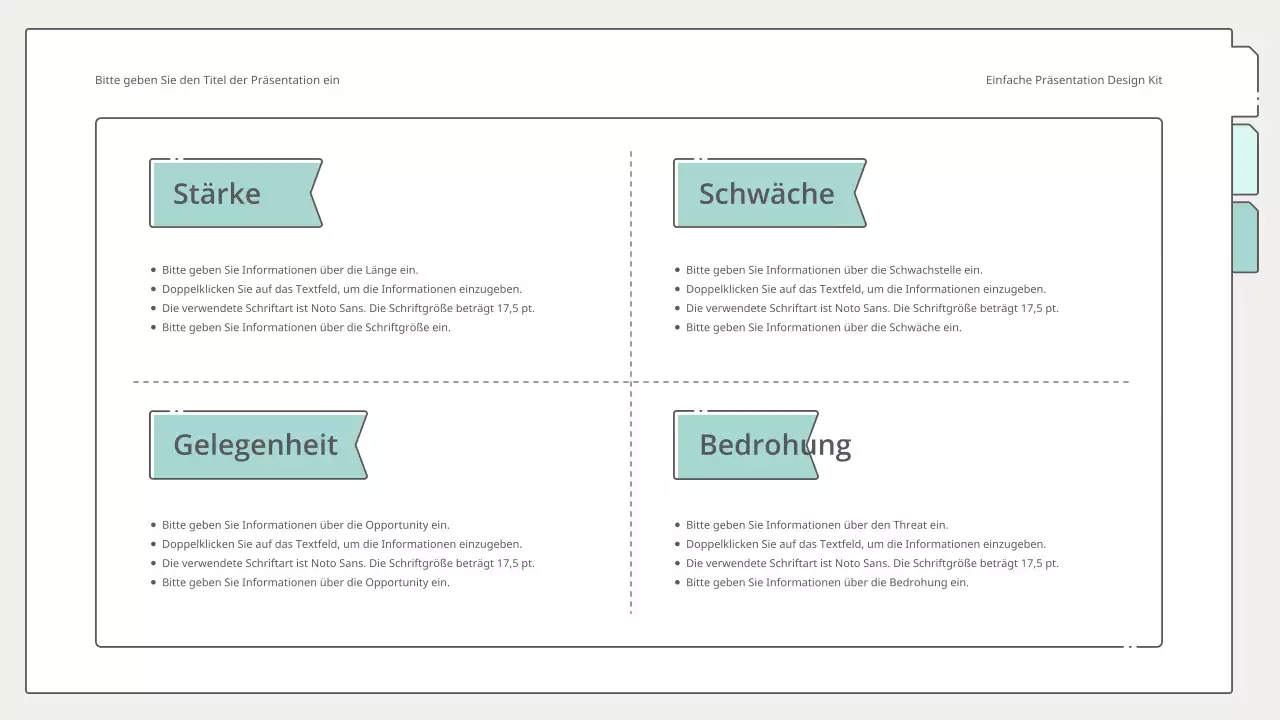 Saubere und einfache Präsentationsmappe in Gelb