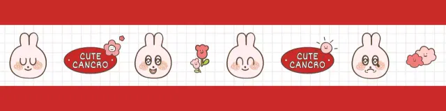 Modello di illustrazione di coniglietto rosso e bianco in stile tenero e simpatico