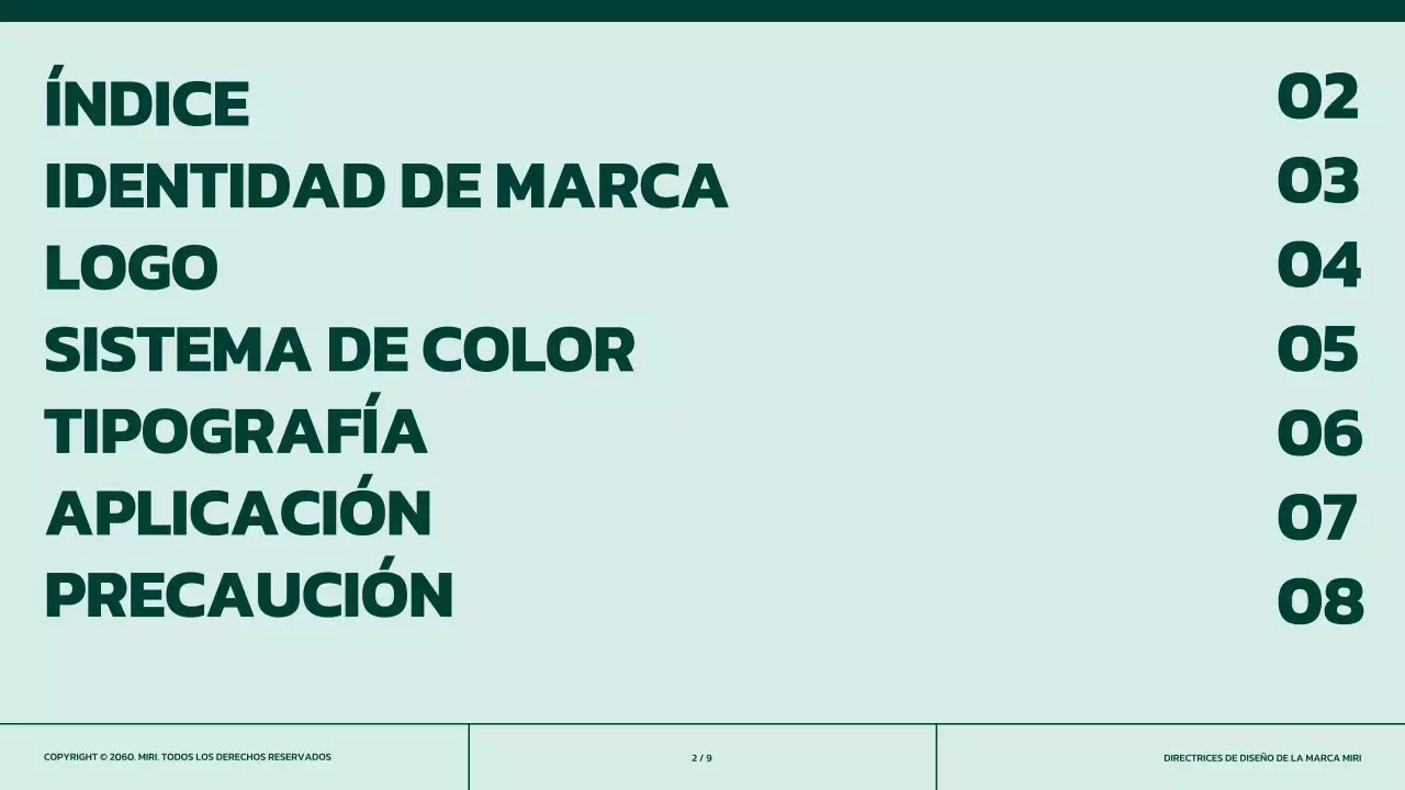 Directrices de marca sencillas en verde con toques naranjas